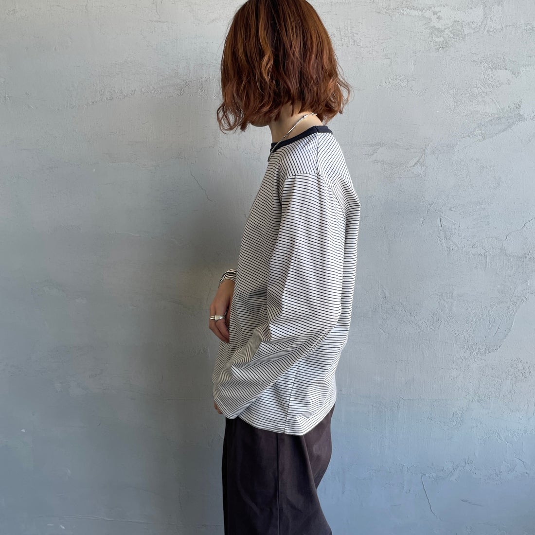 THE SHINZONE [ザ シンゾーン] パックロングスリーブTシャツ [24AMSCU04] 00 MULTI &&モデル身長：158cm 着用サイズ：F0&&