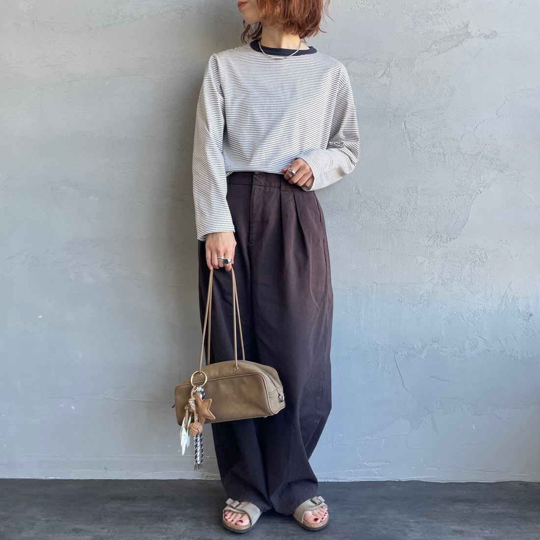 THE SHINZONE [ザ シンゾーン] パックロングスリーブTシャツ [24AMSCU04] 00 MULTI &&モデル身長：158cm 着用サイズ：F0&&INZONE [ザ シンゾーン] パックロングスリーブTシャツ [24AMSCU04] 01 WHITE