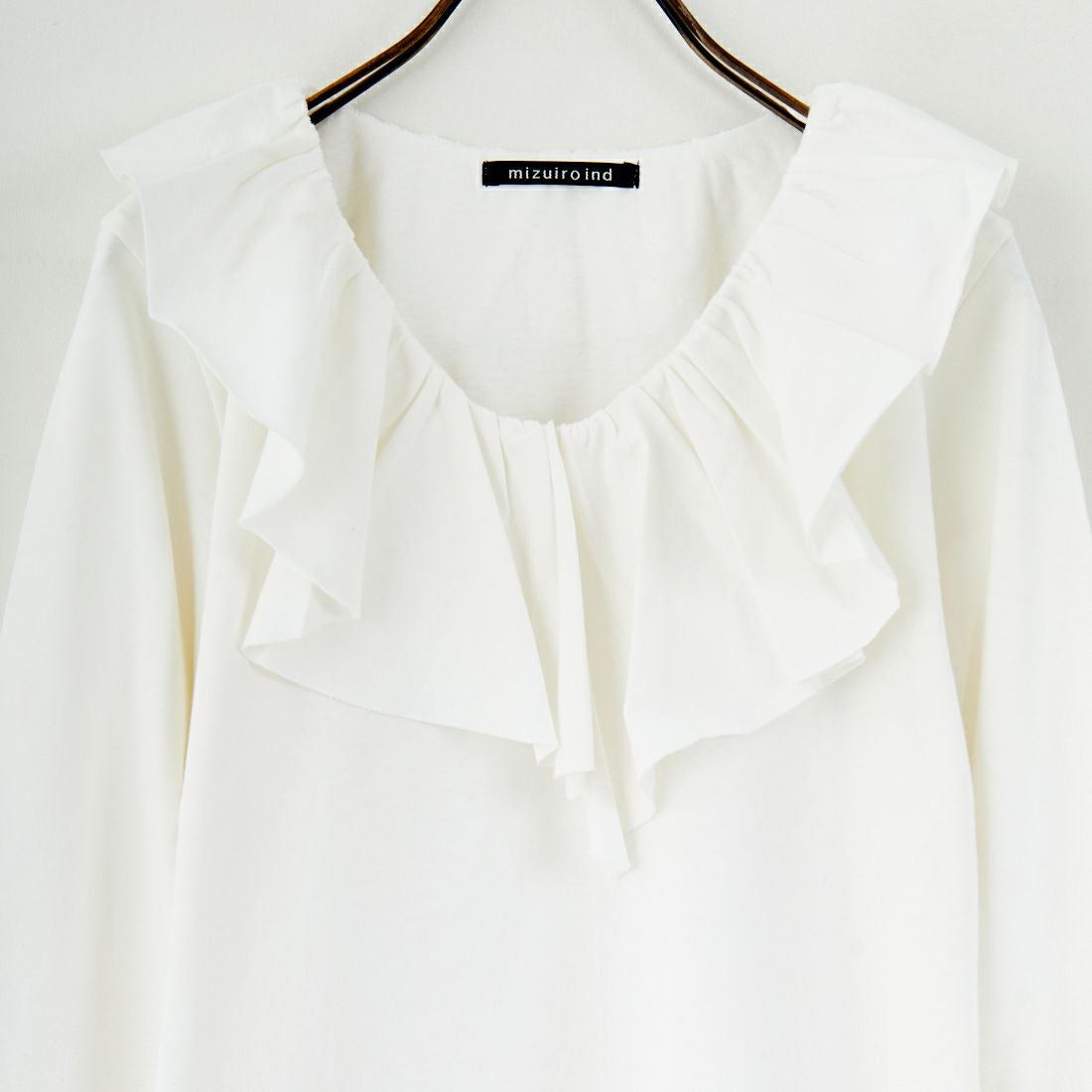 mizuiro ind [ミズイロインド] フリルカラー ロングスリーブプルオーバー [3-210050] 11 O.WHITE