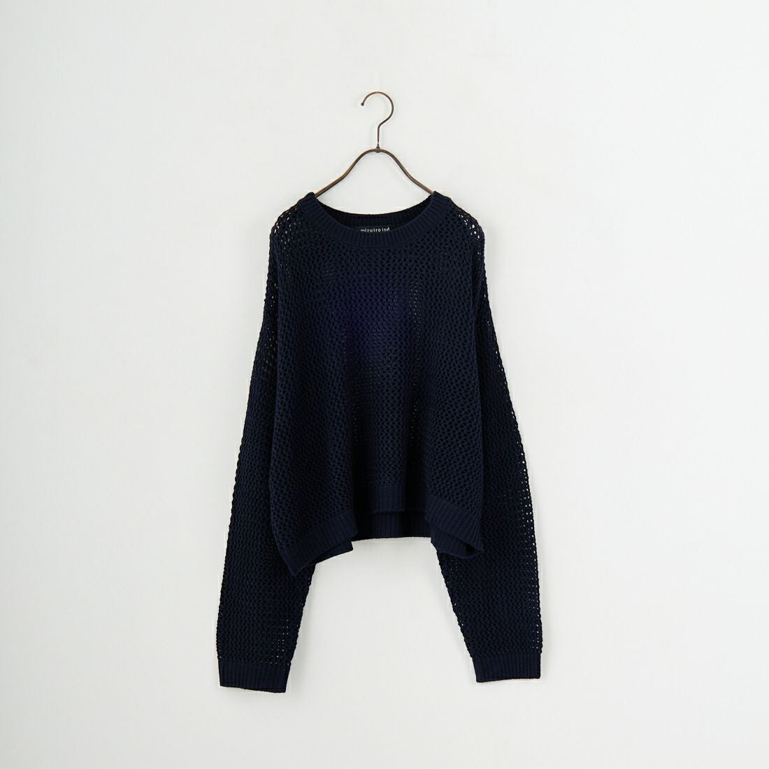 mizuiro ind [ミズイロインド] メッシュクルーネックプルオーバー [3-220093] 99 BLACK