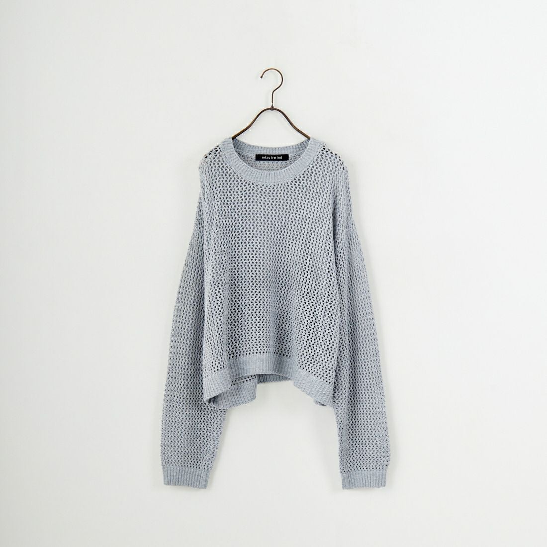 mizuiro ind [ミズイロインド] メッシュクルーネックプルオーバー [3-220093] 90 L.GRAY