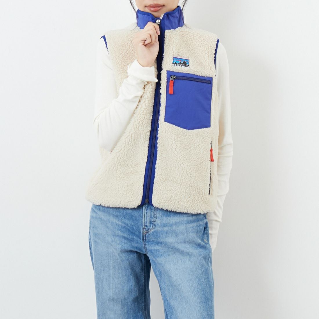 patagonia [パタゴニア] キッズ レトロX ベスト [65614] DNAT &&モデル身長：162cm 着用サイズ：KID-XL&&