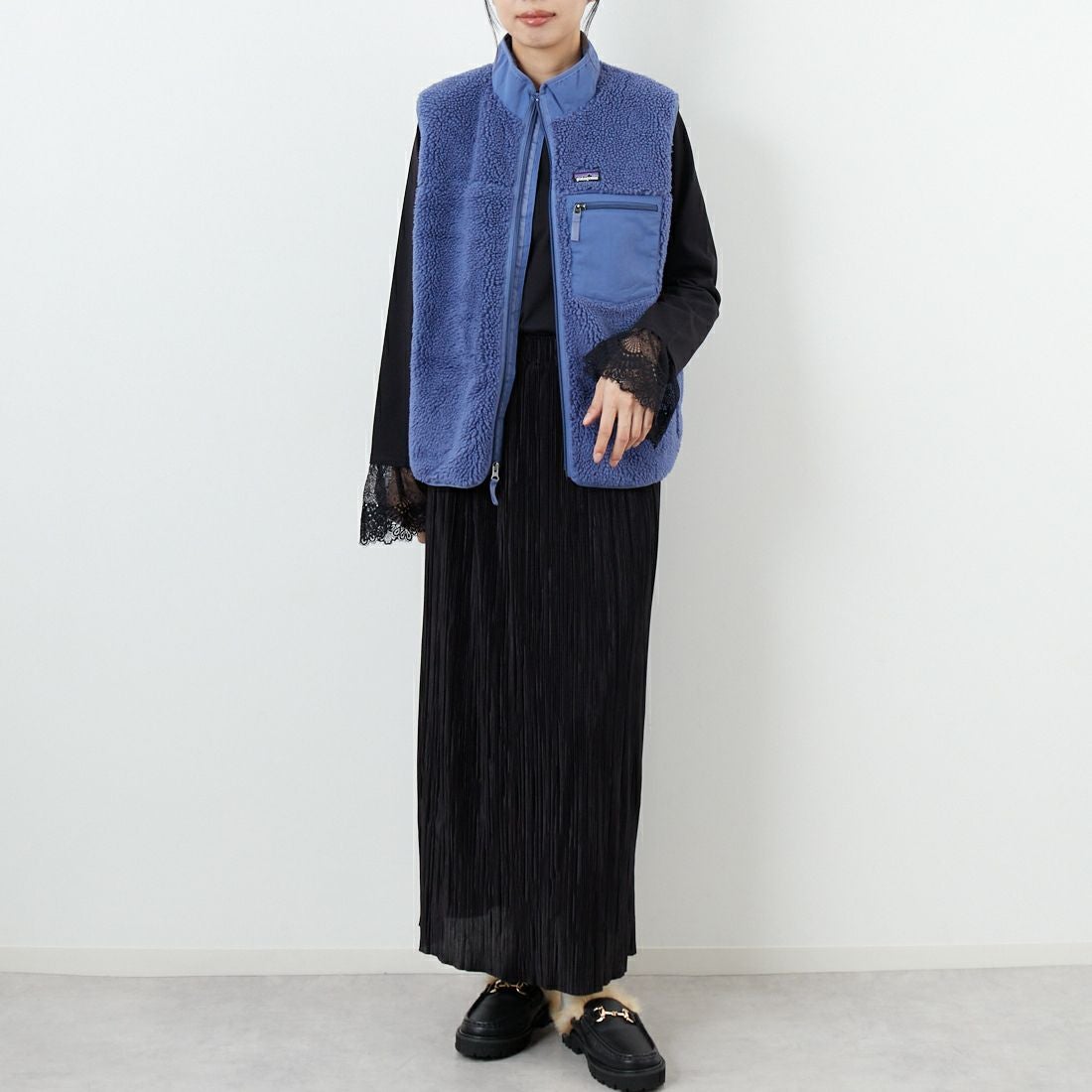 patagonia [パタゴニア] キッズ レトロX ベスト [65614] CUBL &&モデル身長：162cm 着用サイズ：KID-XXL&&