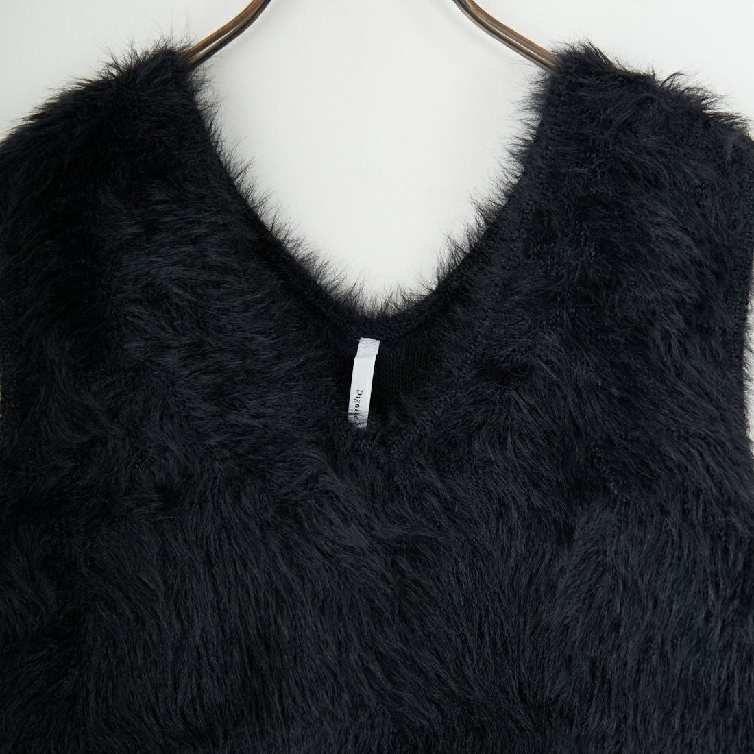 DIGNITE COLLIER [ディニテコリエ] フェザーニットベスト [80256024] 004 ﾌﾞﾗｯｸ