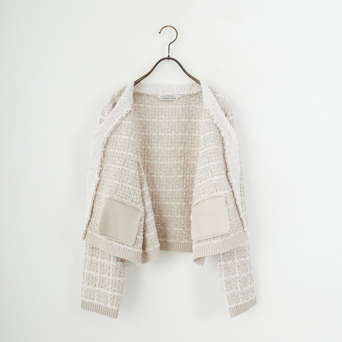 TORRAZZO DONNA [トラッゾドンナ] チェックパターンカーディガン [6262-453] 09 IVORY