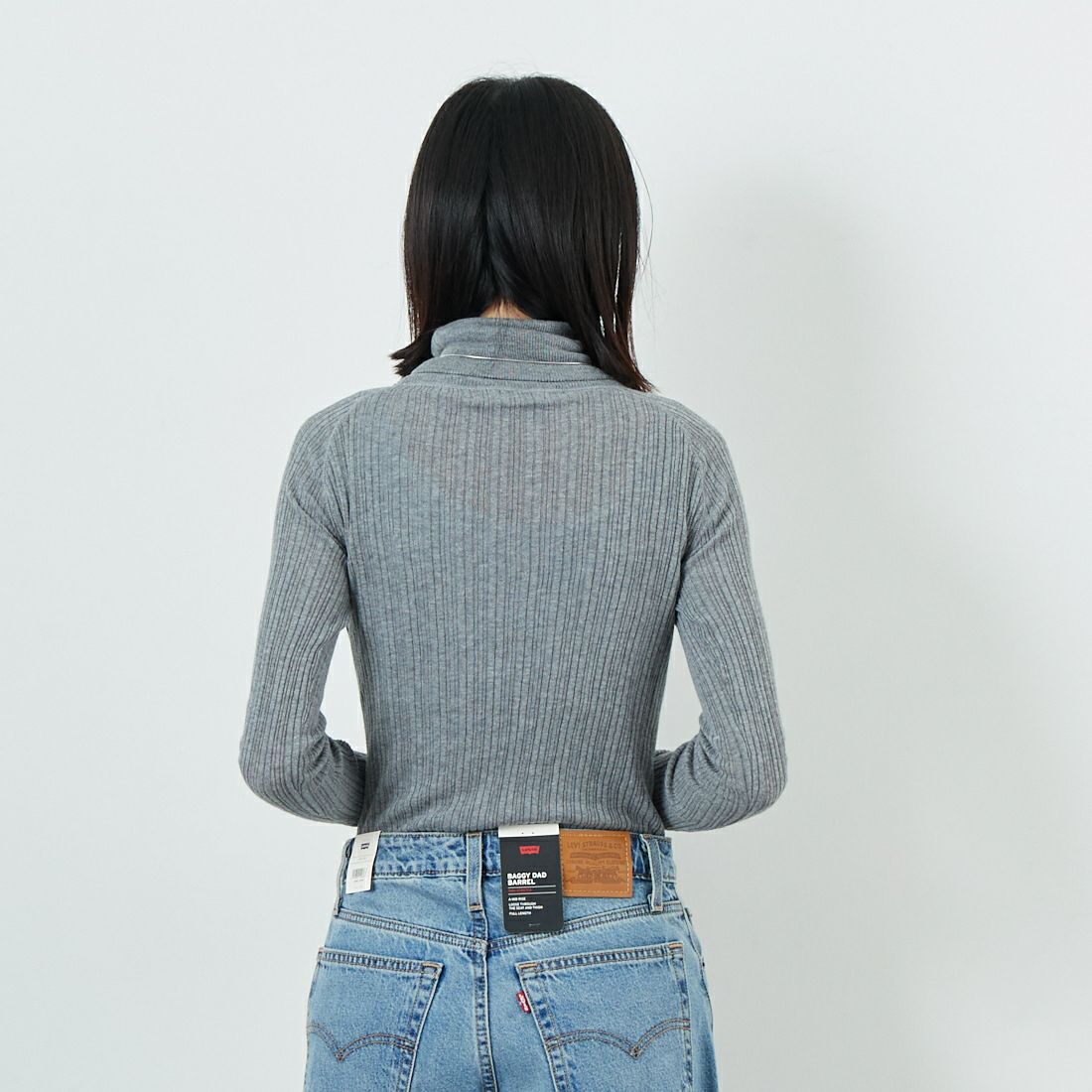 tumugu: [ツムグ] ランダムリブタートルネックニット [TK9408A] 86 STEAL G &&モデル身長：162cm 着用サイズ：F&&