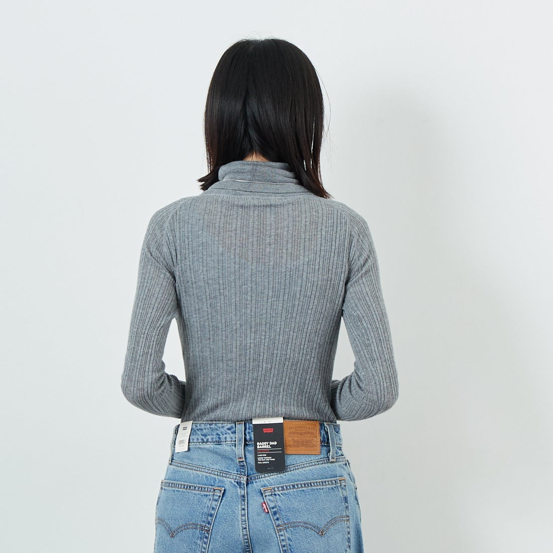 tumugu: [ツムグ] ランダムリブタートルネックニット [TK9408A] 86 STEAL G &&モデル身長：162cm 着用サイズ：F&&