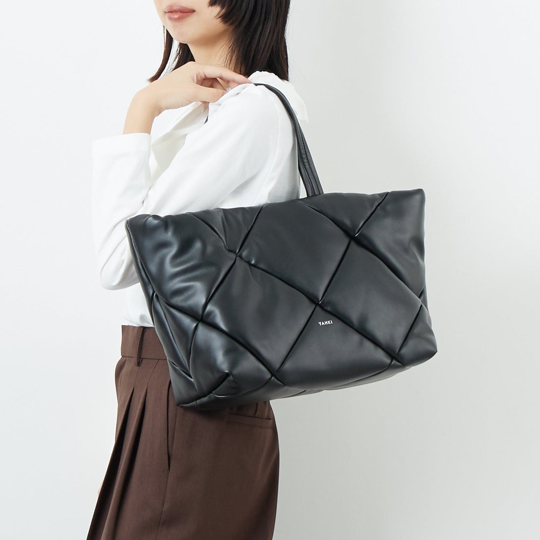 YAHKI [ヤーキ] フェイクレザートートバッグ [YH-747] BLACK