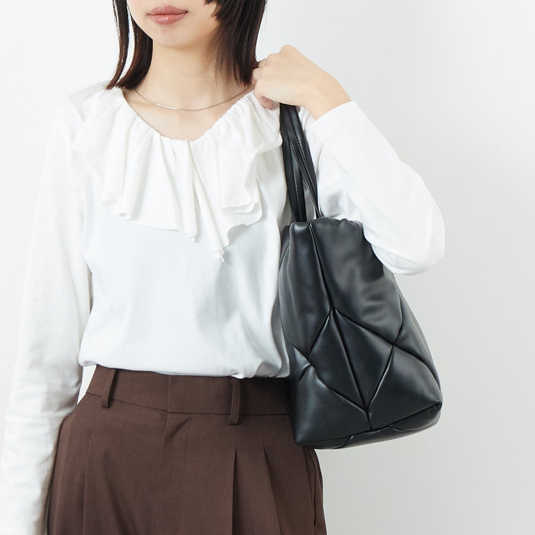 YAHKI [ヤーキ] フェイクレザートートバッグ [YH-747] BLACK