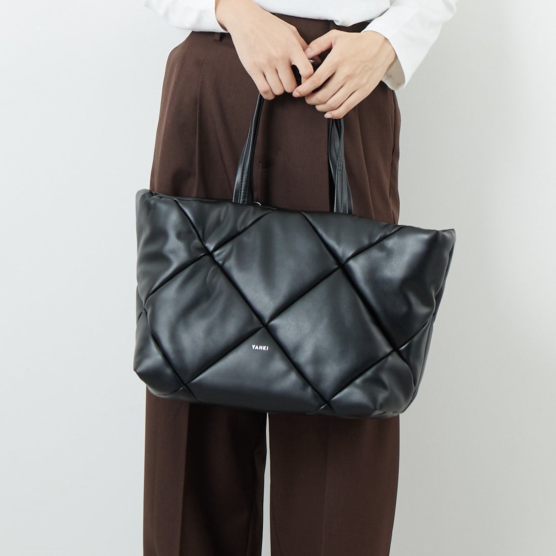 YAHKI [ヤーキ] フェイクレザートートバッグ [YH-747] BLACK