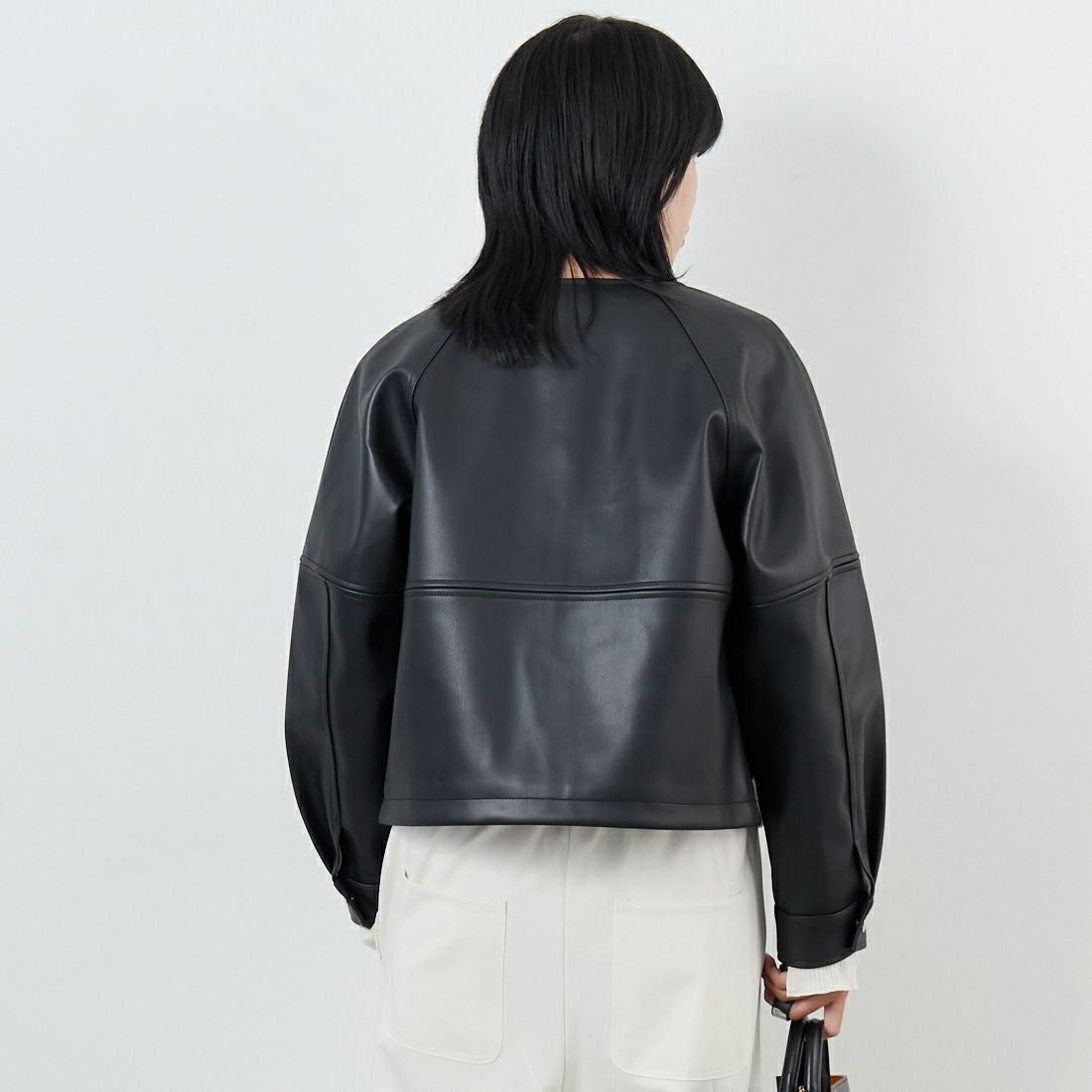 Margaux vintage [マルゴーヴィンテージ] フェイクレザーノーカラージャケット [MG-JK-25070-A] BLACK