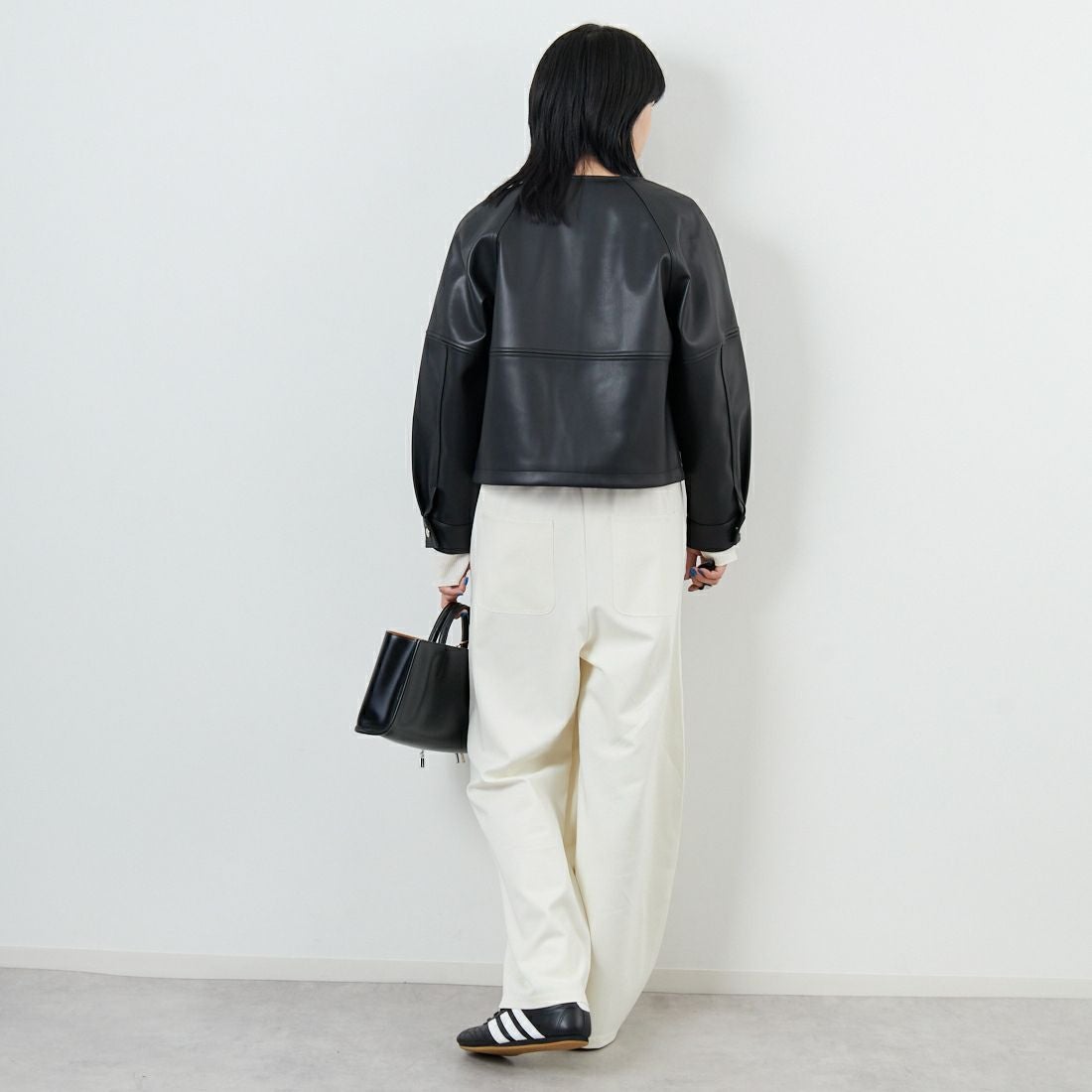 Margaux vintage [マルゴーヴィンテージ] フェイクレザーノーカラージャケット [MG-JK-25070-A] BLACK