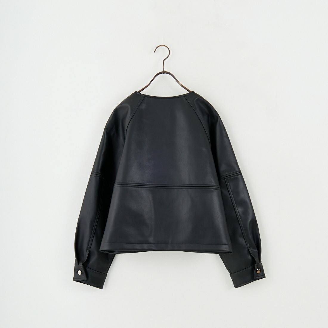 Margaux vintage [マルゴーヴィンテージ] フェイクレザーノーカラージャケット [MG-JK-25070-A] BLACK