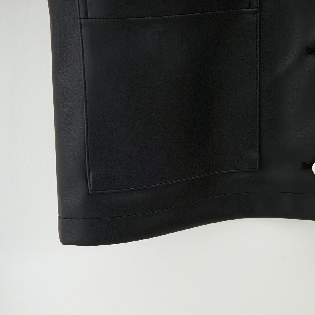 Margaux vintage [マルゴーヴィンテージ] フェイクレザーノーカラージャケット [MG-JK-25070-A] BLACK