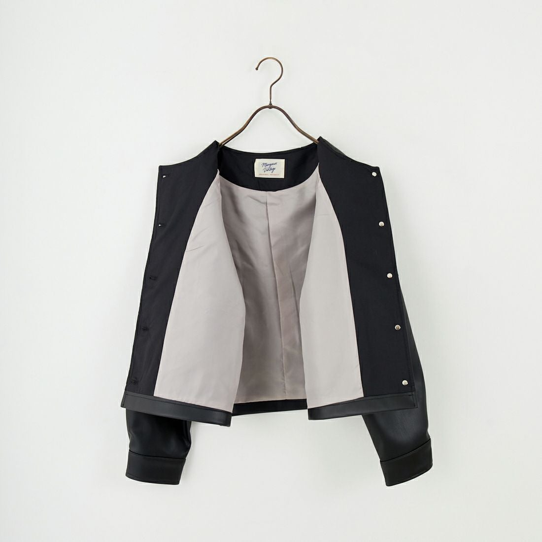 Margaux vintage [マルゴーヴィンテージ] フェイクレザーノーカラージャケット [MG-JK-25070-A] BLACK