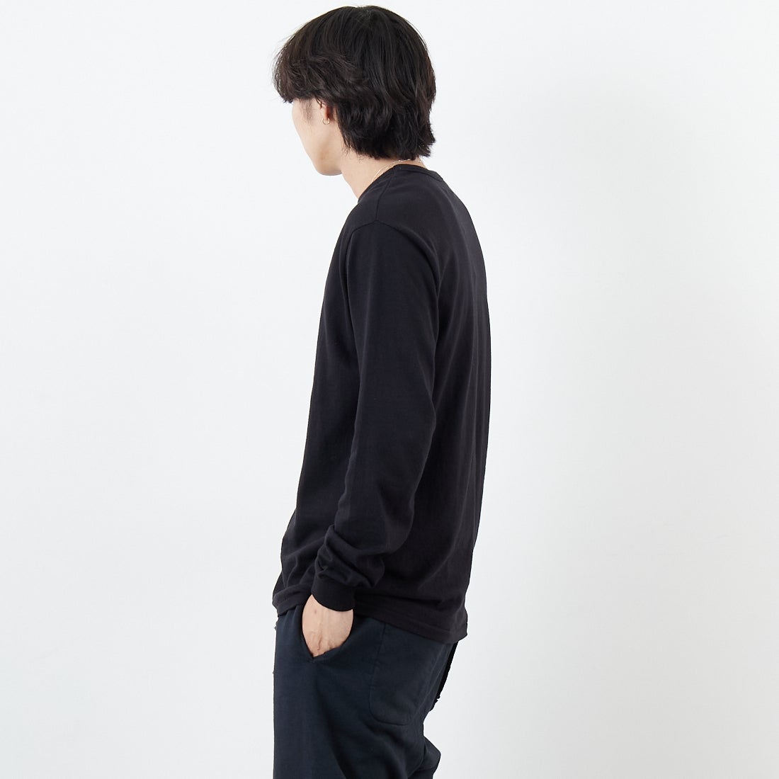 BOW WOW [バウワウ] 88/12 ロングスリーブTシャツ [BW-8L] 88/12 BLAC &&モデル身長：179cm 着用サイズ：L&&