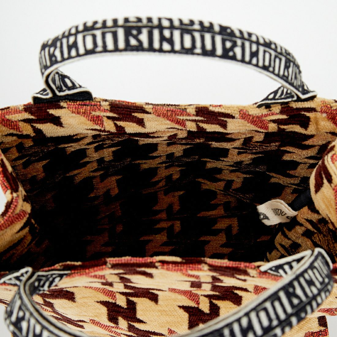 Bindu [ビンドゥー] 千鳥格子柄 スモールブックトートバッグ [BBB-2155] CAMEL BROW