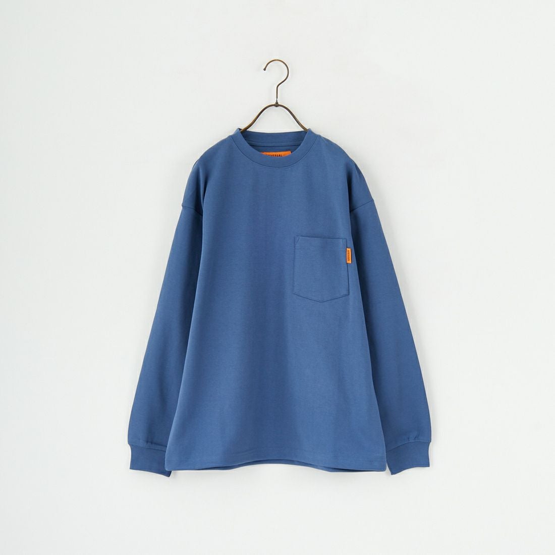 UNIVERSAL OVERALL [ユニバーサルオーバーオール] 別注 ドローコード付き ポンチロングスリーブTシャツ [U2533230IN-JF] BLUE