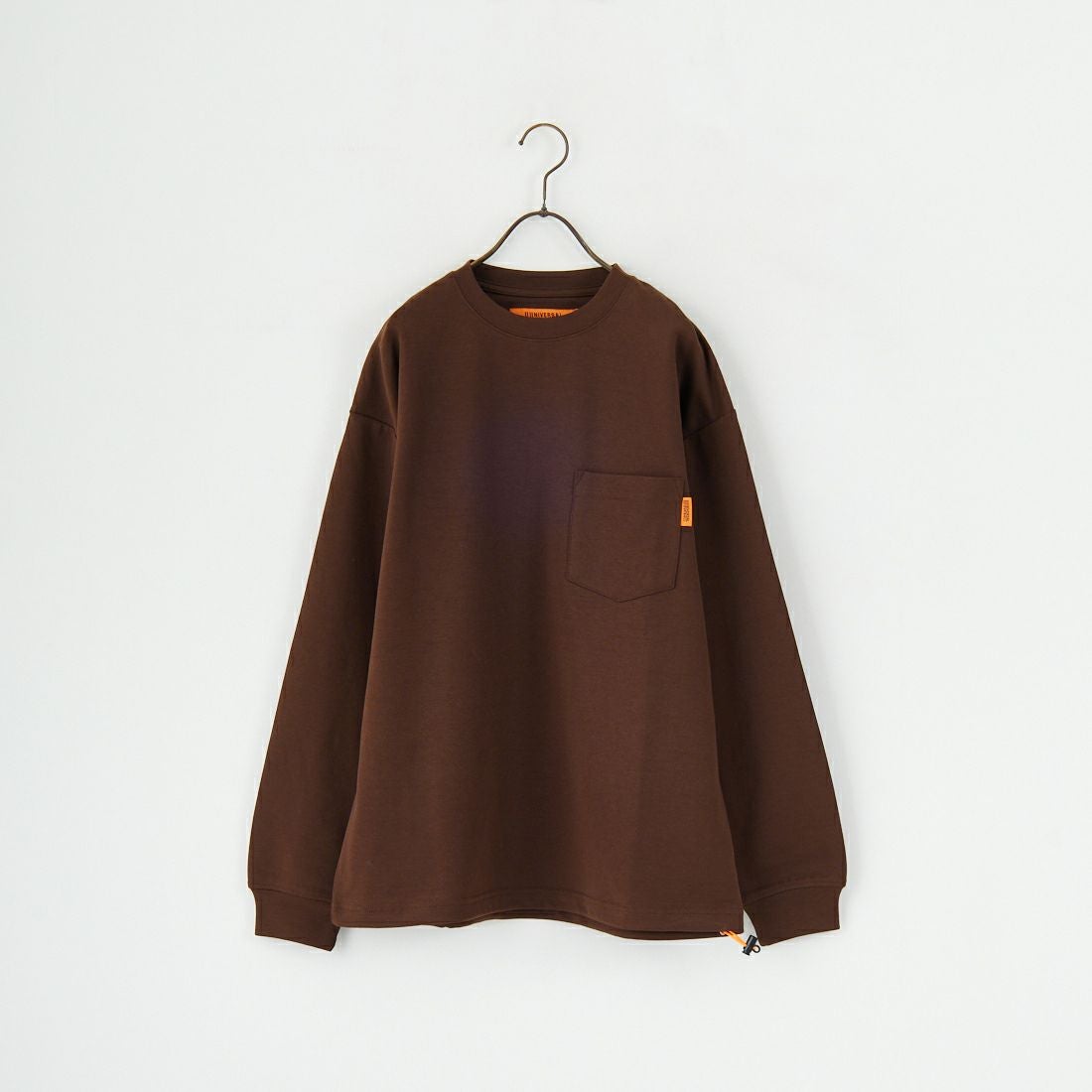 UNIVERSAL OVERALL [ユニバーサルオーバーオール] 別注 ドローコード付き ポンチロングスリーブTシャツ [U2533230IN-JF] BROWN