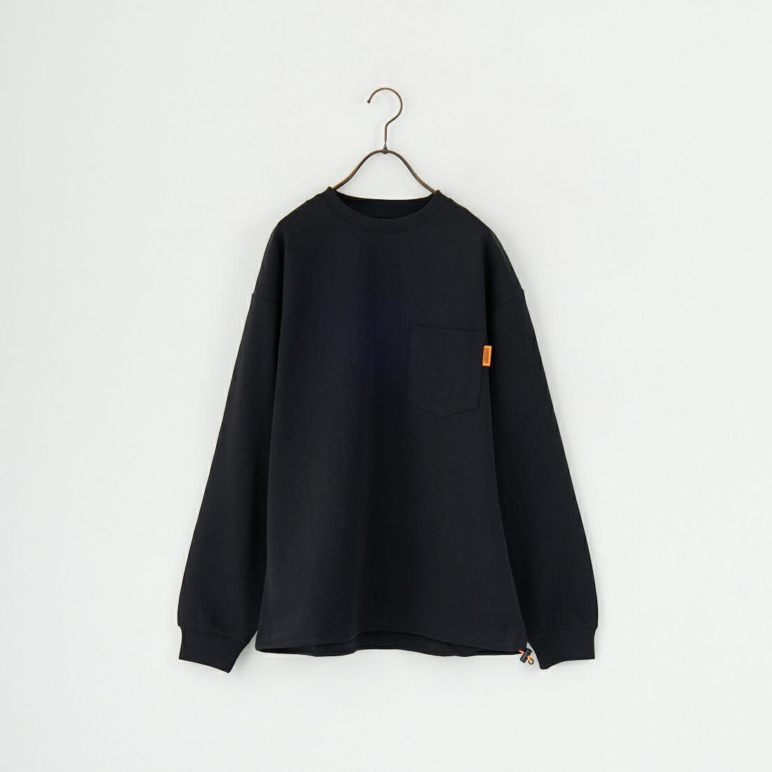UNIVERSAL OVERALL [ユニバーサルオーバーオール] 別注 ドローコード付き ポンチロングスリーブTシャツ [U2533230IN-JF] BLACK