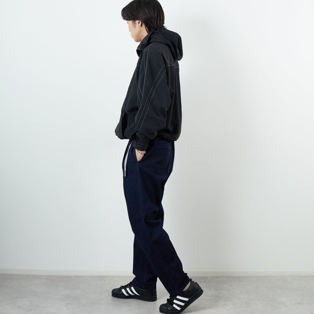 GRAMiCCi [グラミチ] 別注 ストレッチデニム エブリデイパンツ [GUP5-F1023-JF] ONE WASH &&モデル身長：179cm 着用サイズ：L&&