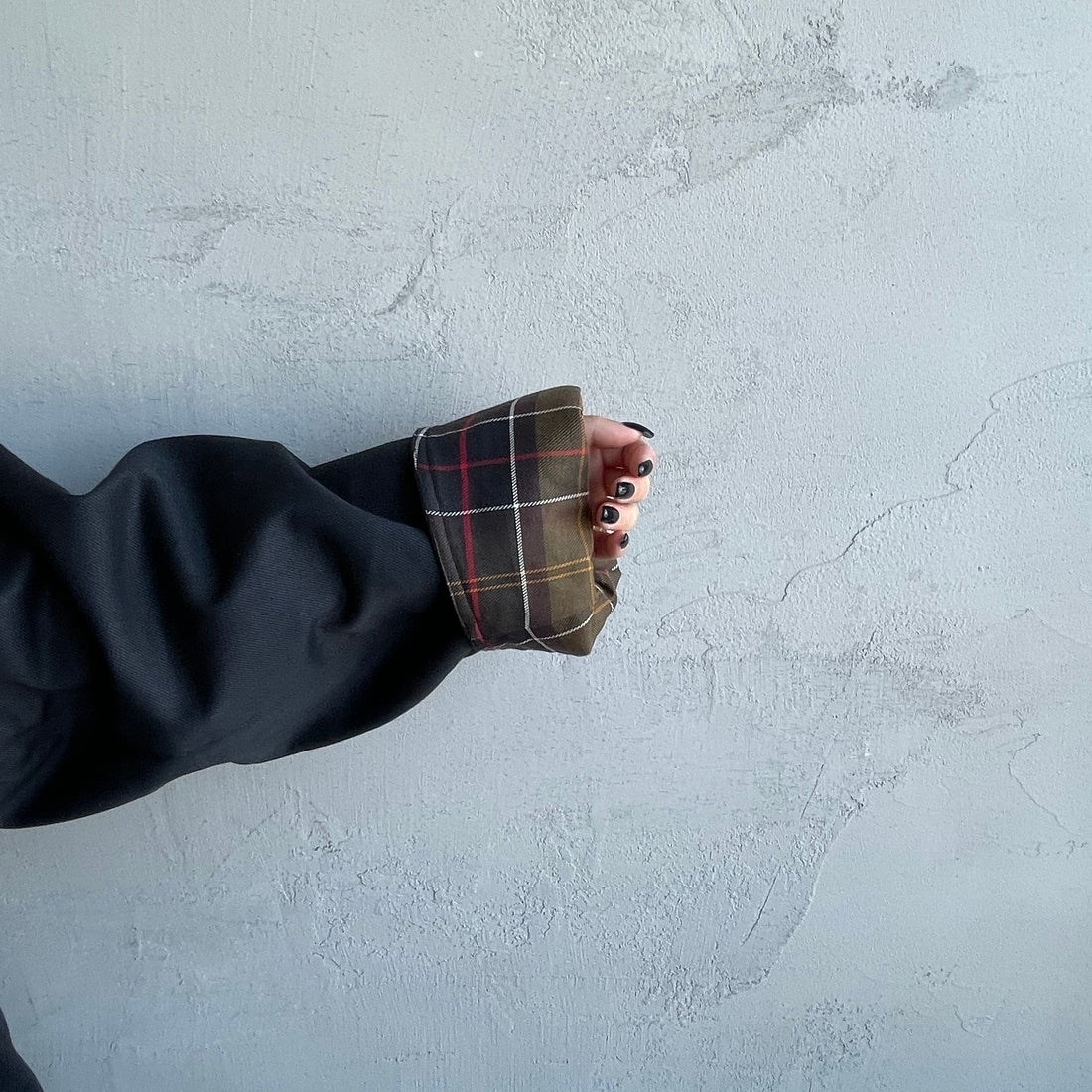 Barbour [バブアー] 別注 中綿入り TRANSPORT コーデュラデニム トランスポートジャケット [MCAS204-JF] BLACK&&モデル身長：150cm 着用サイズ：36&&