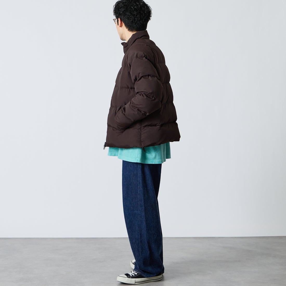FRED PERRY [フレッドペリー] ラグランスリーブパデッドジャケット [J1309] 33C RICH B &&モデル身長：168cm 着用サイズ：M&&