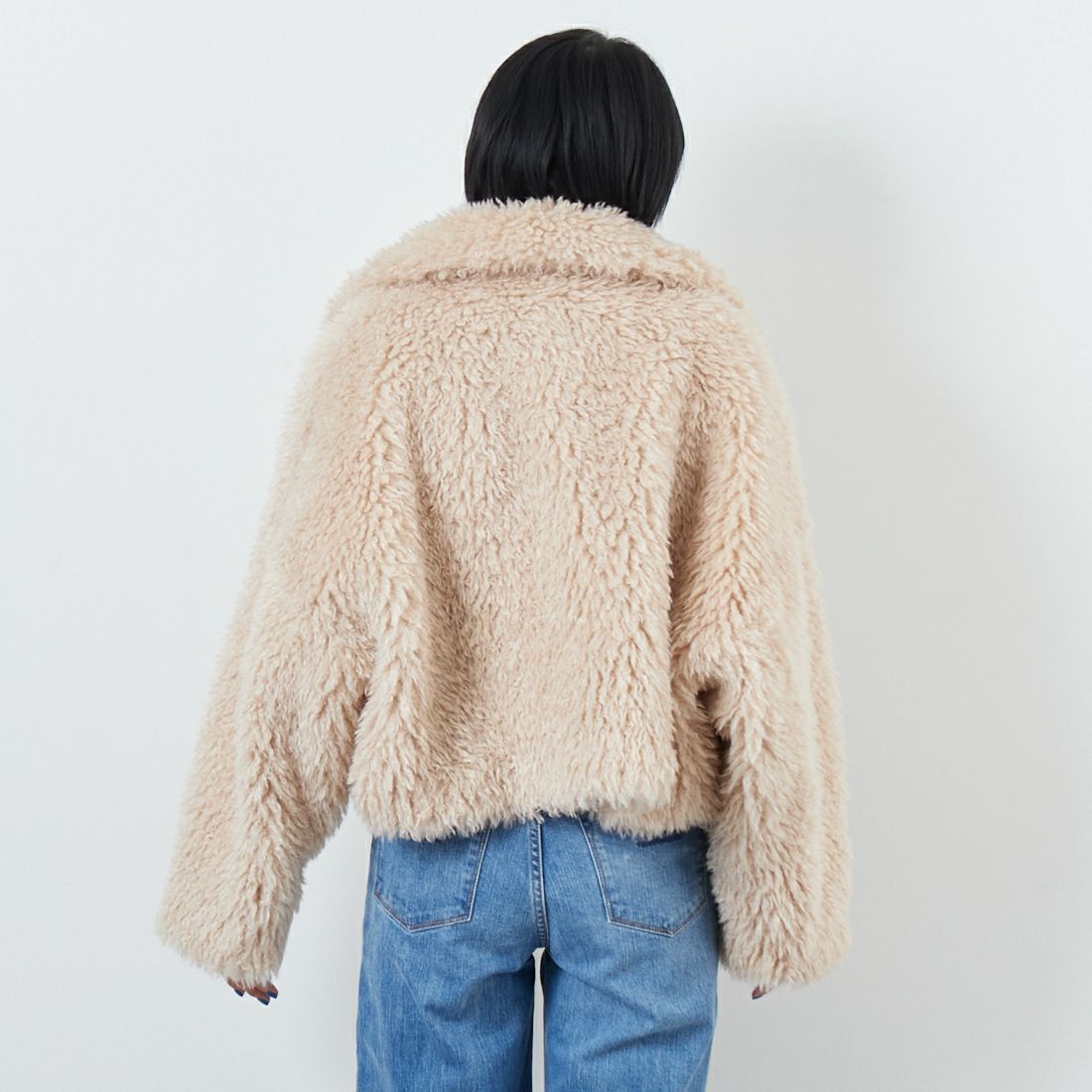 Jeans Factory Clothes [ジーンズファクトリークローズ] プードルファーショートブルゾン [330024] 103 ｱｲﾎﾞﾘｰ &&モデル身長：167cm 着用サイズ：F&&
