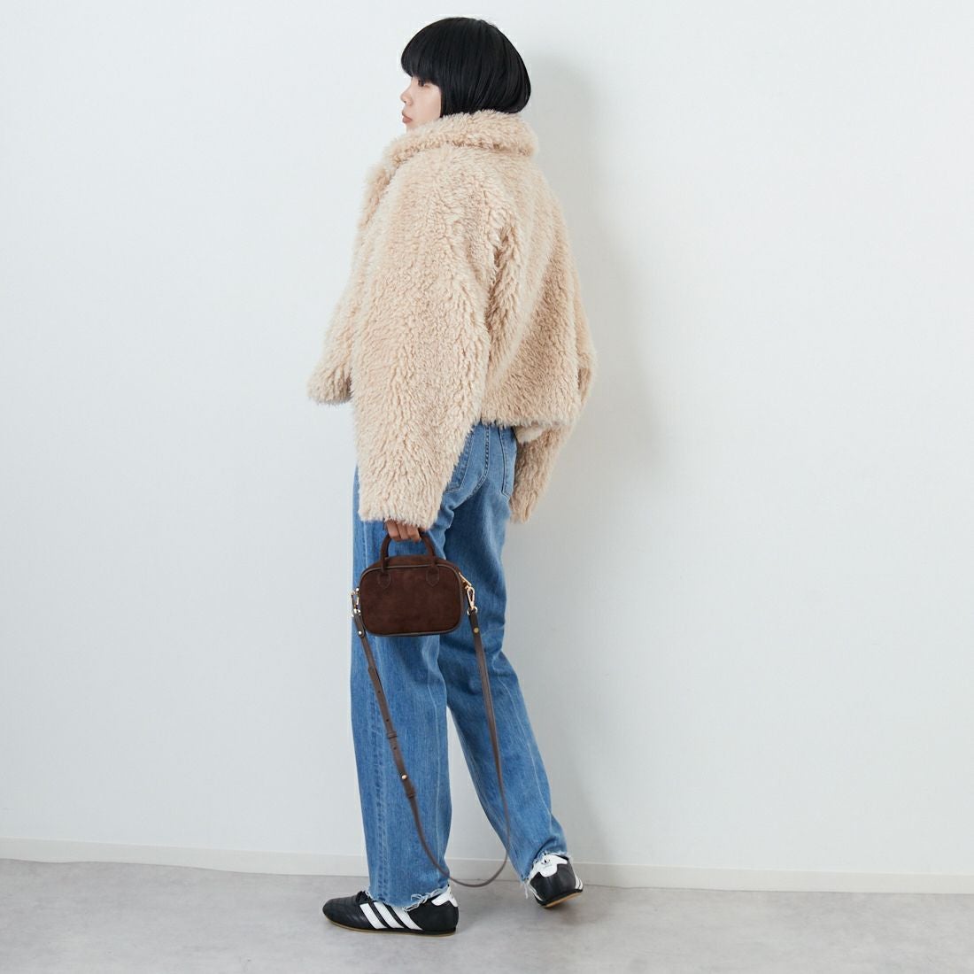 Jeans Factory Clothes [ジーンズファクトリークローズ] プードルファーショートブルゾン [330024] 103 ｱｲﾎﾞﾘｰ &&モデル身長：167cm 着用サイズ：F&&