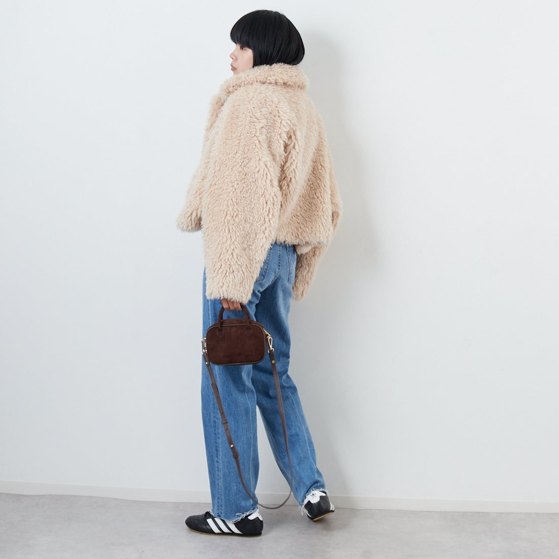 Jeans Factory Clothes [ジーンズファクトリークローズ] プードルファーショートブルゾン [330024] 103 ｱｲﾎﾞﾘｰ &&モデル身長：167cm 着用サイズ：F&&