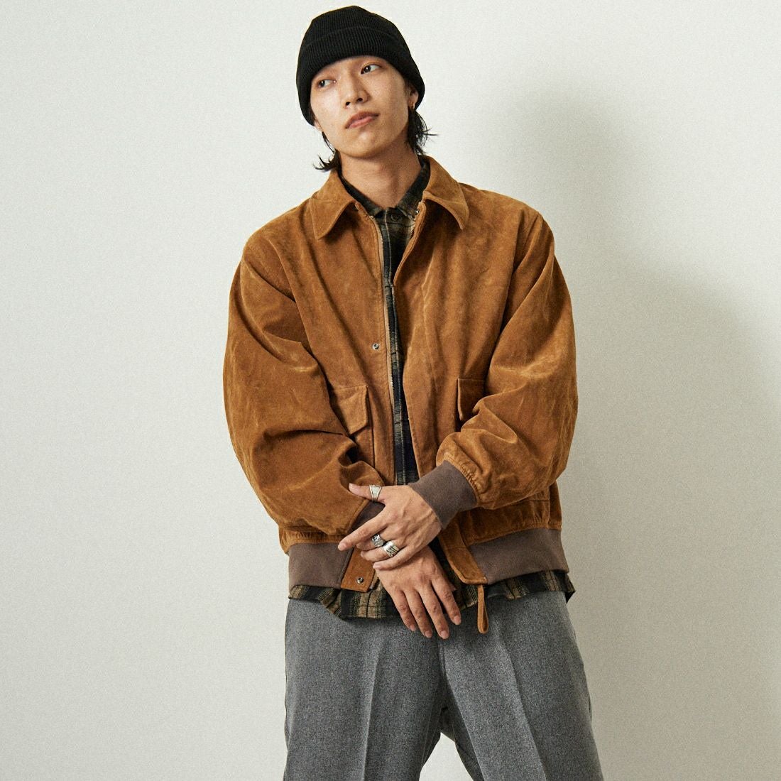BEG SUEDE&&モデル身長：179cm 着用サイズ：L&&