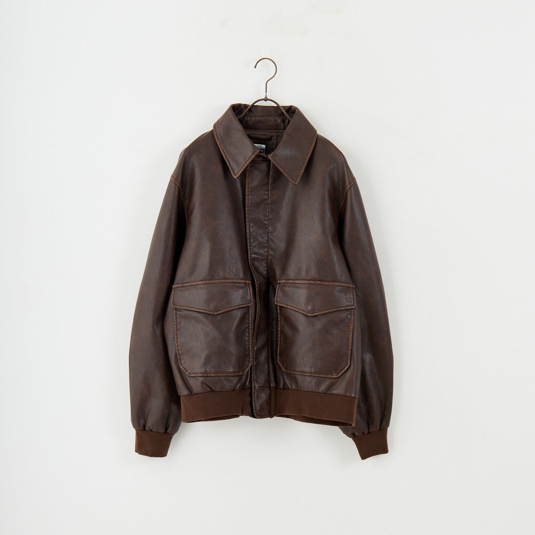 ARMY TWILL SANFORIZED [アーミーツイル サンフォライズド] 別注 ヴィーガンレザー A-2フライトジャケット [AM-2554502-INT-JF] BROWN