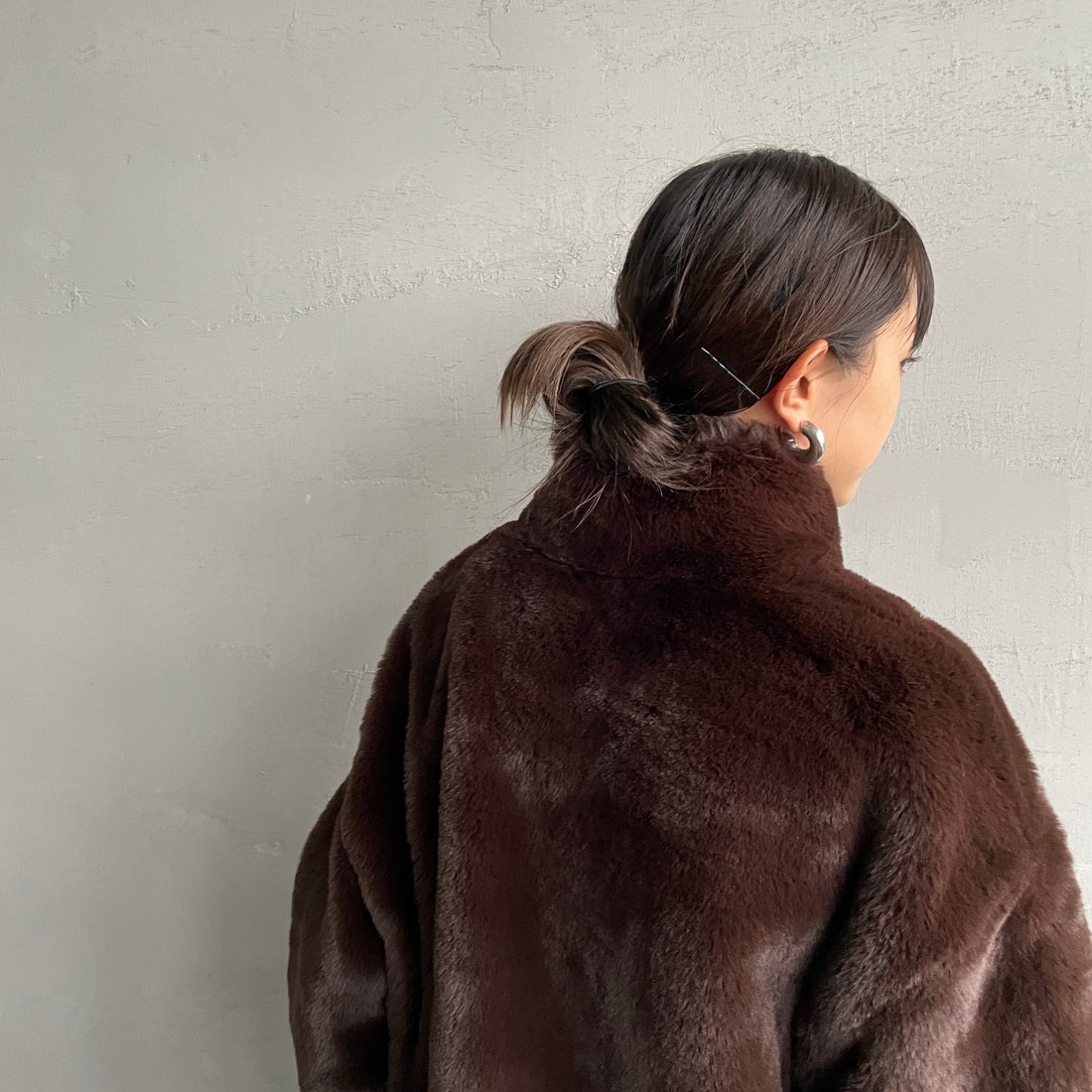 Jeans Factory Clothes [ジーンズファクトリークローズ] エコファーオーバーサイズブルゾン [330023] 155 ﾌﾞﾗｳﾝ &&モデル身長：150cm 着用サイズ：F&&