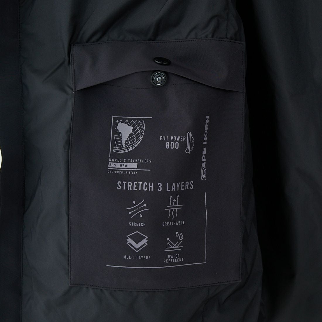 CAPE HORN [ケープホーン] FJORD ダウンベスト [B1508] 500 BLACK