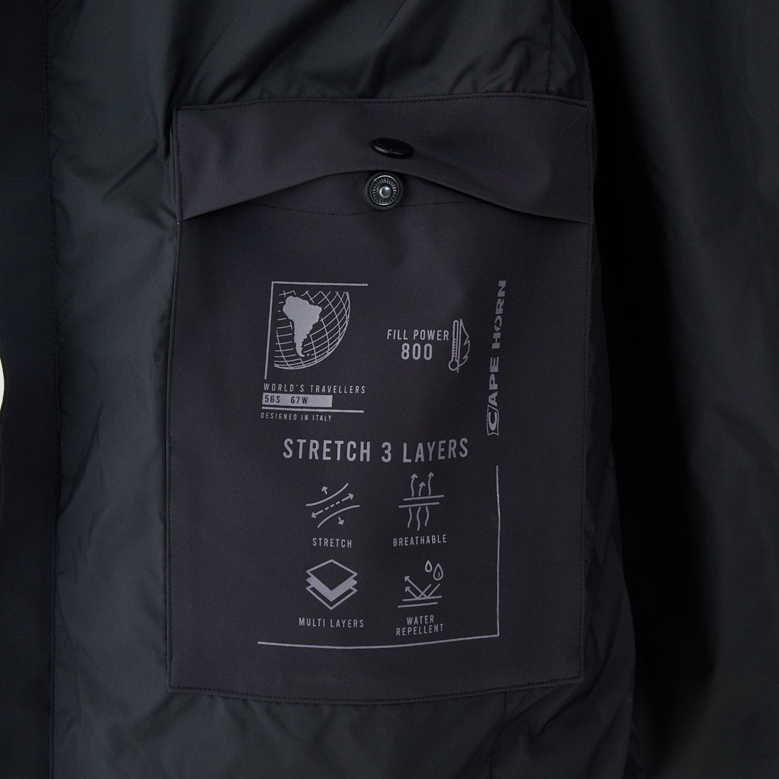 CAPE HORN [ケープホーン] FJORD ダウンベスト [B1508] 500 BLACK