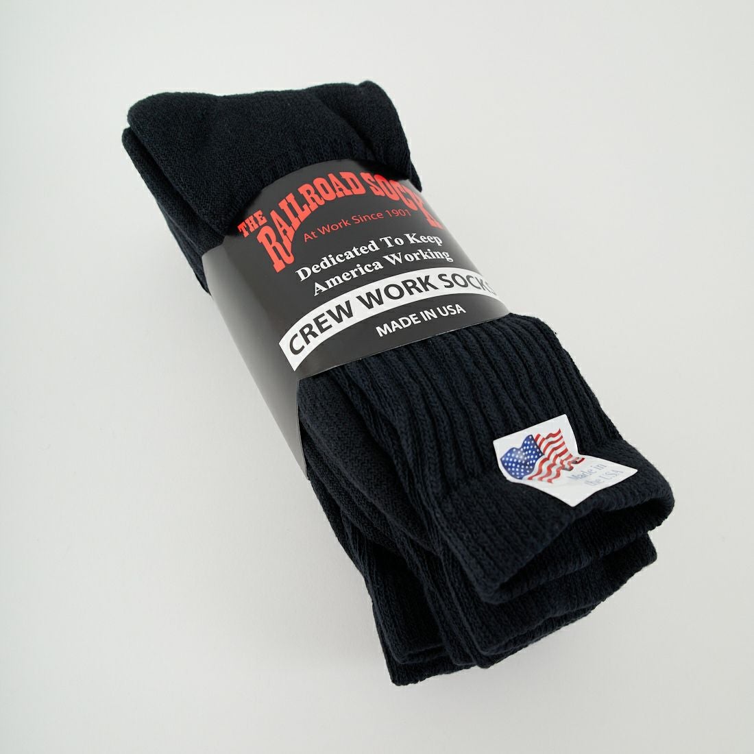 RAILROAD SOCK [レイルロードソック] クルーワークソックス 3足セット [RSS1060310] BLACK