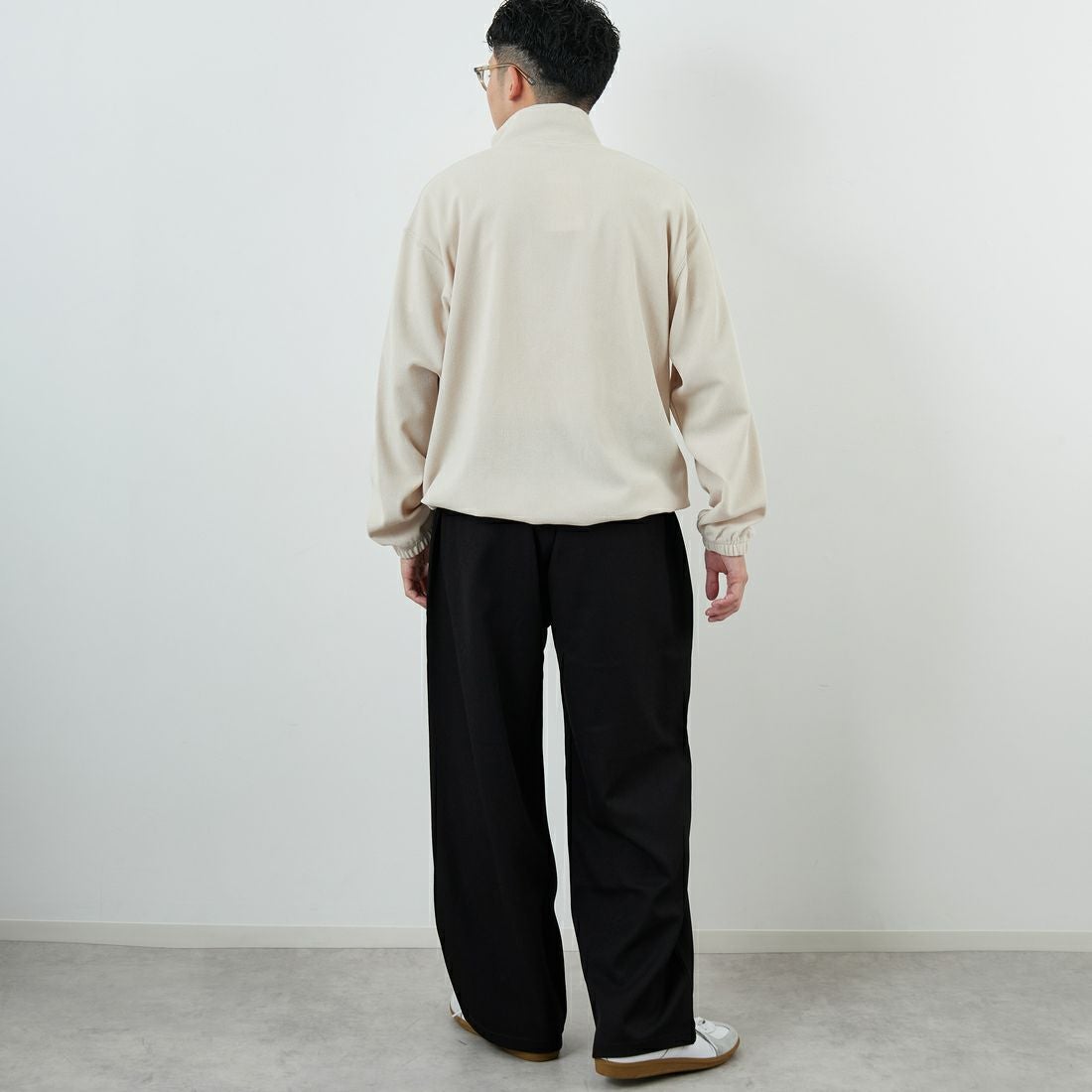 GRAMiCCi [グラミチ] 別注 ウールライク ワイドパンツ [GUP5-F1025-JF] BLACK &&モデル身長：168cm 着用サイズ：M&&