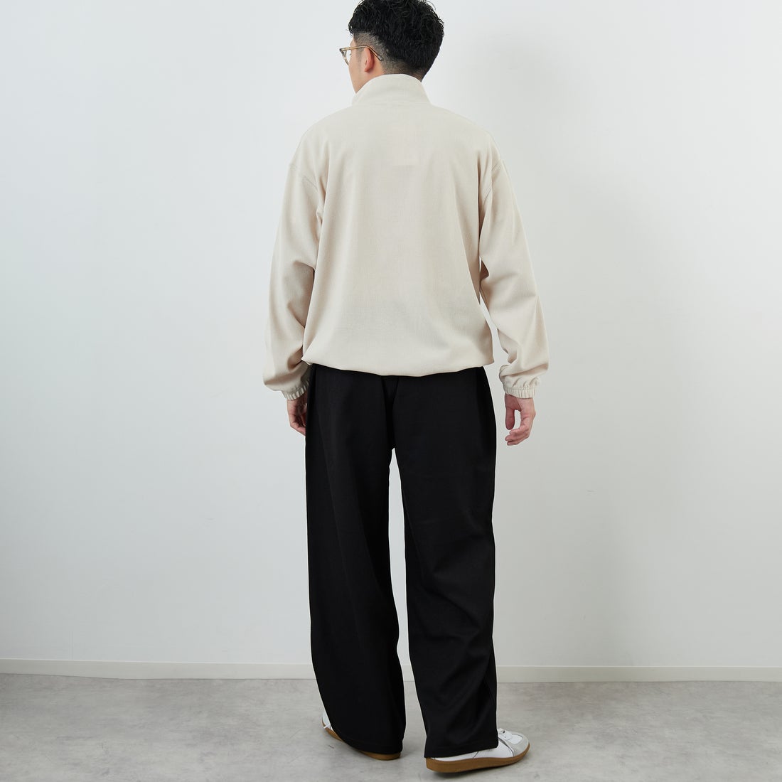 GRAMiCCi [グラミチ] 別注 ウールライク ワイドパンツ [GUP5-F1025-JF] BLACK &&モデル身長：168cm 着用サイズ：M&&