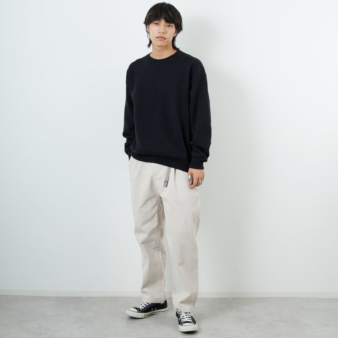 GRAMiCCi [グラミチ] 別注 コーデュロイ エブリデイパンツ [GUP5-F1022-JF] BONE &&モデル身長：179cm 着用サイズ：L&&