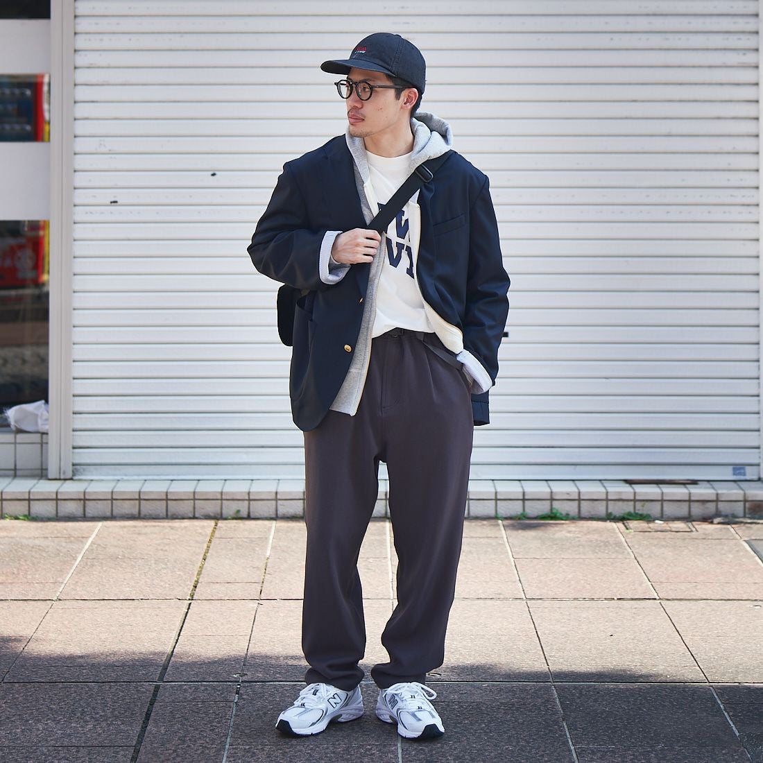 GRAMiCCi [グラミチ] 別注 ウールライク エブリデイパンツ [GUP5-F1024-JF] CHARCOAL &&モデル身長：168cm 着用サイズ：L&&