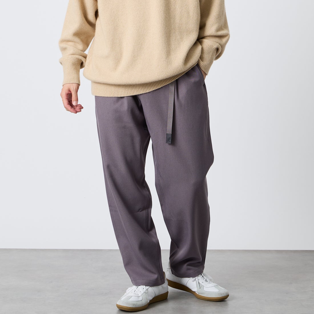 GRAMiCCi [グラミチ] 別注 ウールライク エブリデイパンツ [GUP5-F1024-JF] GRAY &&モデル身長：168cm 着用サイズ：L&&