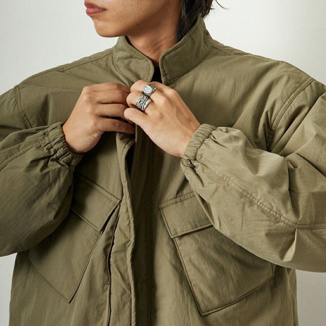 ARMY TWILL SANFORIZED [アーミーツイル サンフォライズド] 別注 中綿入り ケミカルプロテクトジャケット [AM-2554501-INT-JF] KHAKI