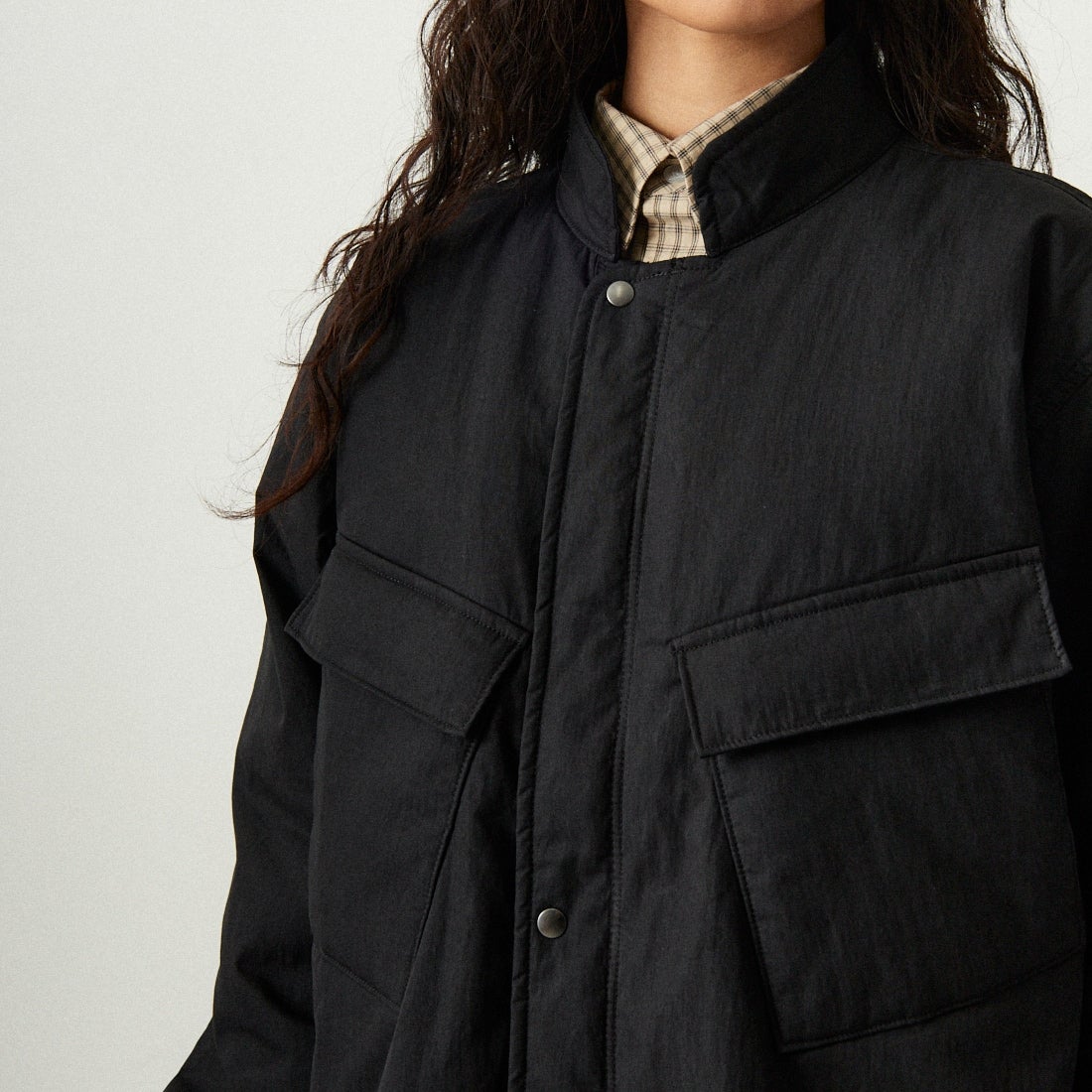 ARMY TWILL SANFORIZED [アーミーツイル サンフォライズド] 別注 中綿入り ケミカルプロテクトジャケット [AM-2554501-INT-JF] BLACK