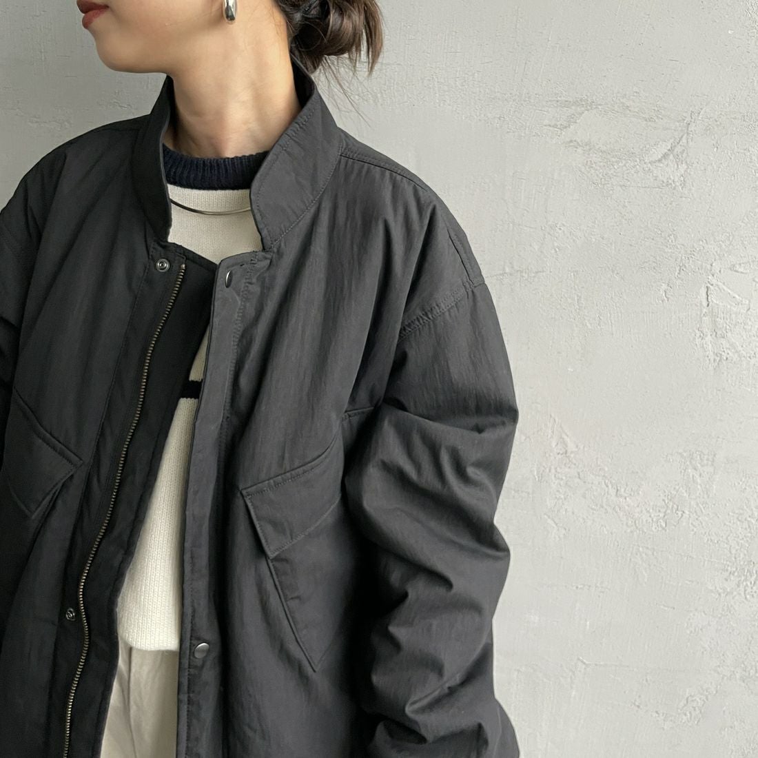 ARMY TWILL SANFORIZED [アーミーツイル サンフォライズド] 別注 中綿入り ケミカルプロテクトジャケット [AM-2554501-INT-JF] BLACK