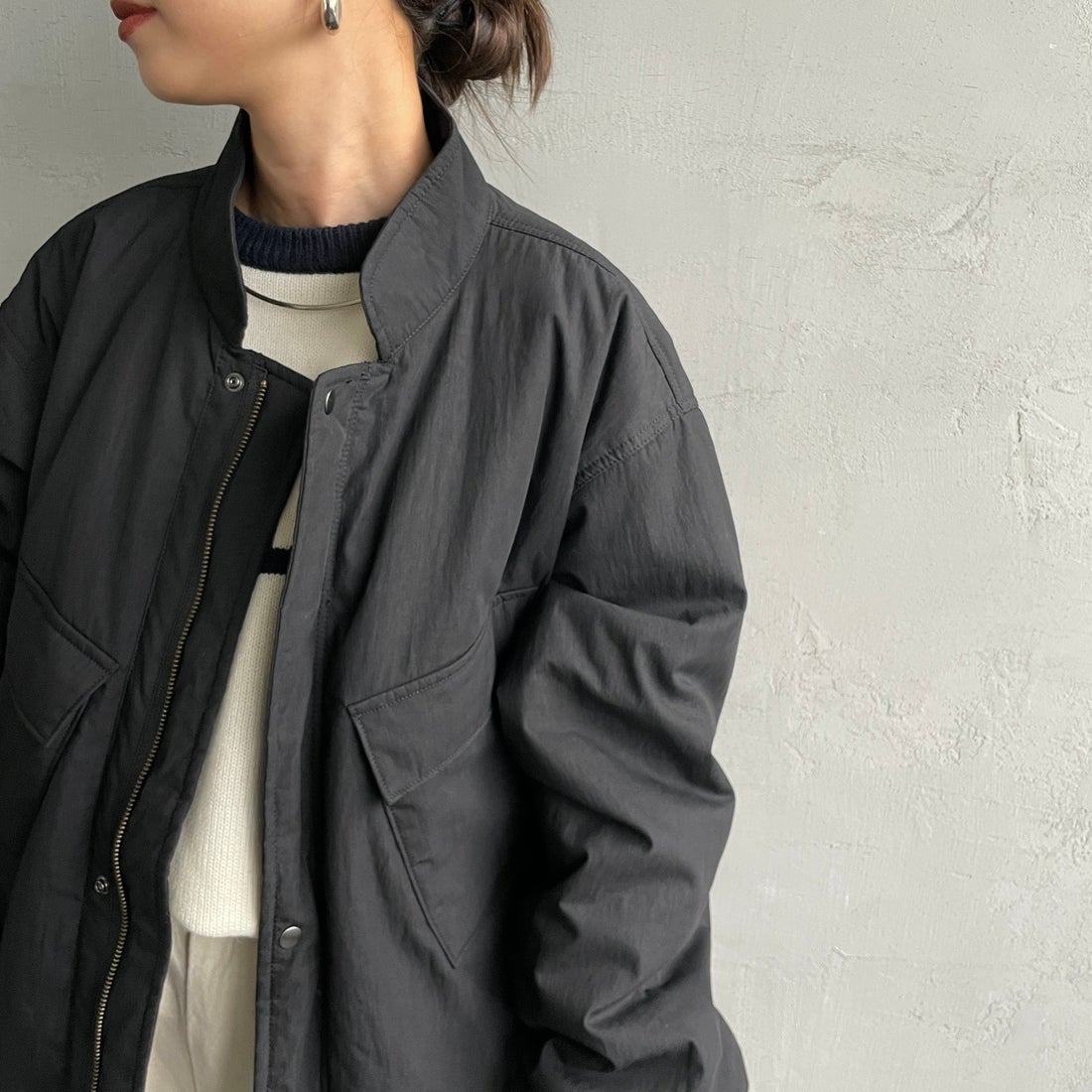 ARMY TWILL SANFORIZED [アーミーツイル サンフォライズド] 別注 中綿入り ケミカルプロテクトジャケット [AM-2554501-INT-JF] BLACK