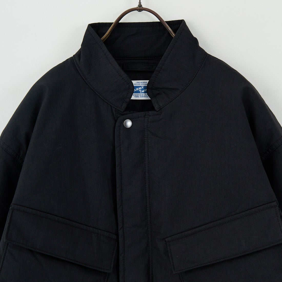 ARMY TWILL SANFORIZED [アーミーツイル サンフォライズド] 別注 中綿入り ケミカルプロテクトジャケット [AM-2554501-INT-JF] BLACK