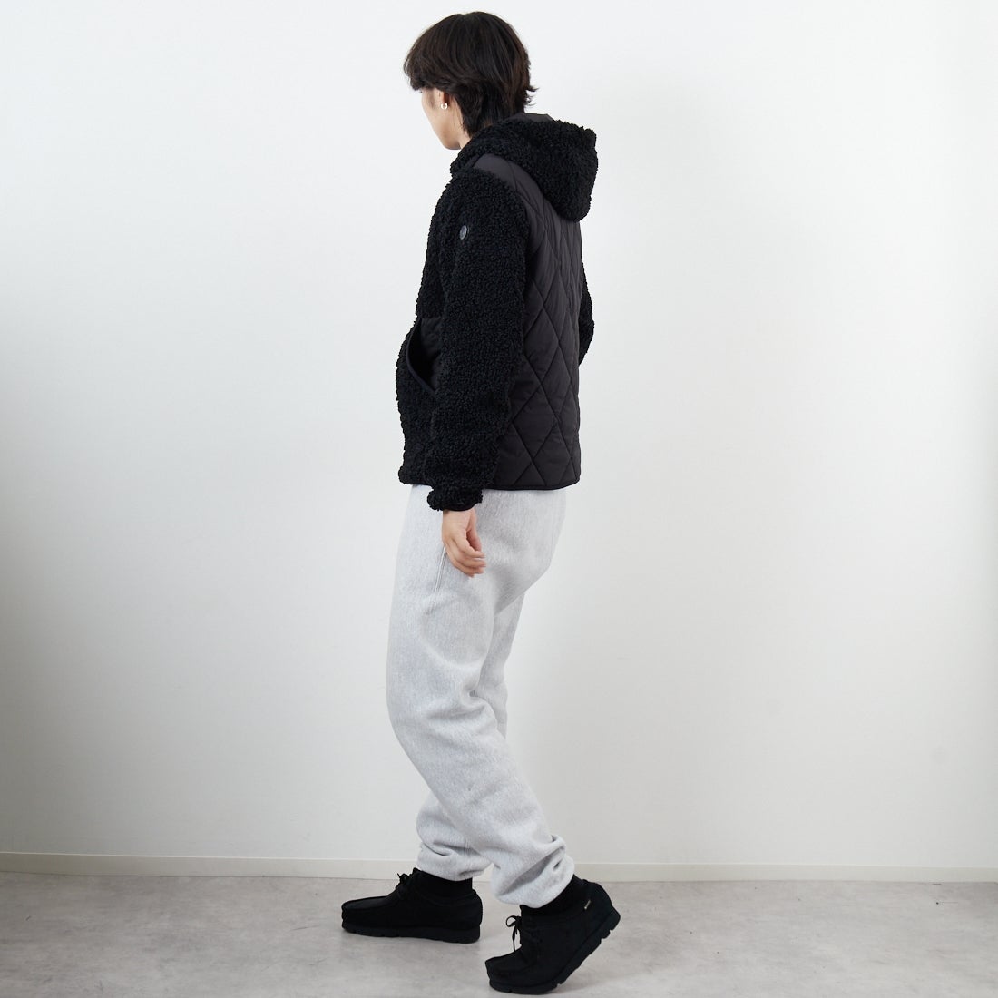 CAPE HORN [ケープホーン] LENNOX ボアブルゾン [B1578] 500 BLACK &&モデル身長：179cm 着用サイズ：48&&