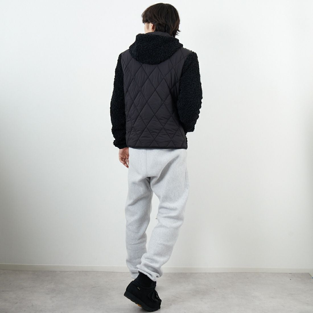 CAPE HORN [ケープホーン] LENNOX ボアブルゾン [B1578] 500 BLACK &&モデル身長：179cm 着用サイズ：48&&