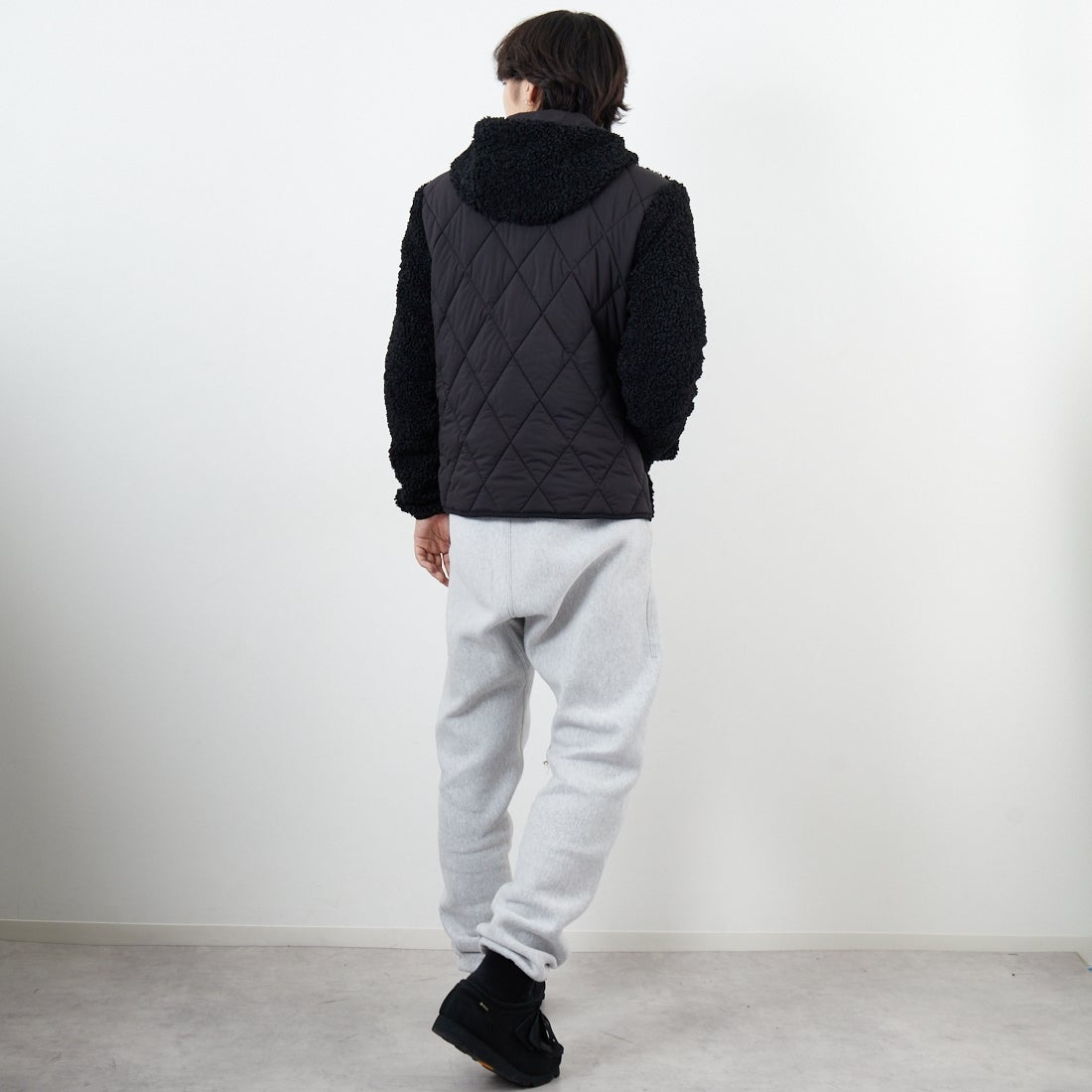 CAPE HORN [ケープホーン] LENNOX ボアブルゾン [B1578] 500 BLACK &&モデル身長：179cm 着用サイズ：48&&