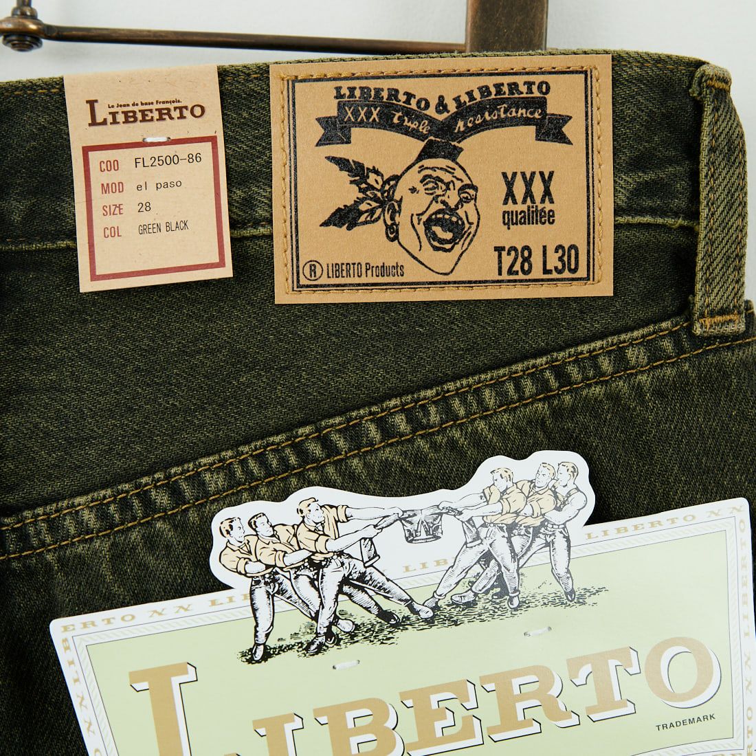 LIBERTO [リベルト] EL PASO ワイドバギーデニム [FL2500] 86 GRN BLK